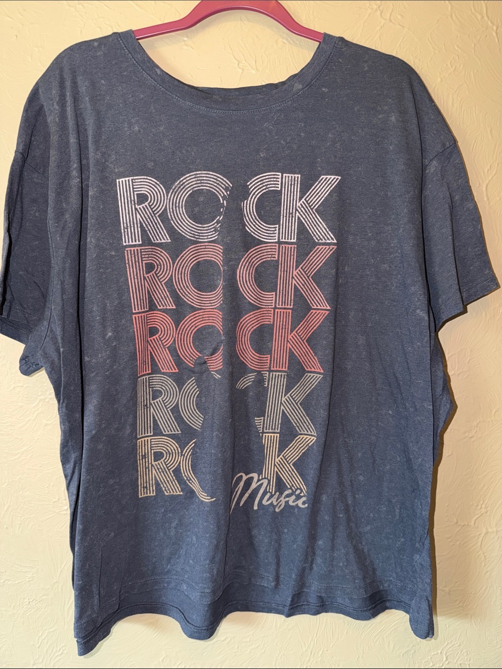 Maurice’s 2x Blue Graphic 'Rock' music Tee with guitar